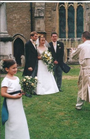 The groom, bride and best man